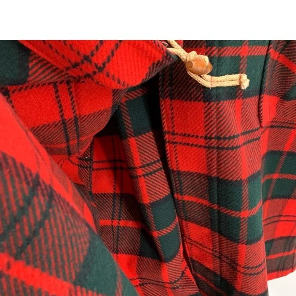 Polo by Ralph Lauren Red Wool Tartan Long Coat Women’s Size XL